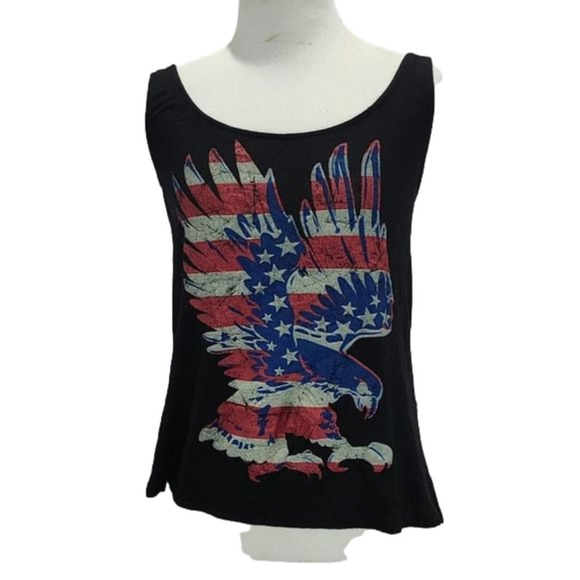 full tilt american eagle black laced back tank top - Picture 1 of 10